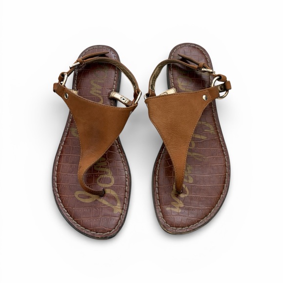 Sam Edelman Greta Brown Leather Sandals - Picture 2 of 3